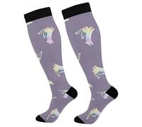 Calze Corte Rainbow Cartoon Bunny Rabit Elasticità Calze Trekking Antiscivolo Crew Socks Per Uomo Ciclismo Lavoro 50Cm