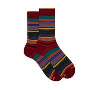 Calze corte uomo rosso fantasia mix righe e pois