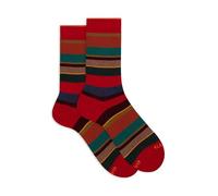 Calze corte uomo rosso righe multicolor