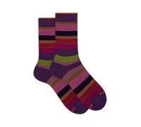 Calze corte uomo viola righe multicolor