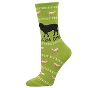 Calze Crew Donna Socksmith Cow FARM GIRL Cotone Mix Verde One Size