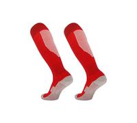 Calze da allenamento da calcio traspiranti lunghe calze da calcio imbottite spesse calze da calcio per adolescenti adulti uomini sportivi calzini da allenamento per calcio, Rosso e bianco., L