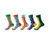 Calze da bici da corsa 5 paia di calzini da donna divertenti novità colorate Funky Fancy divertenti calzini casual per mamma fidanzata calzini a righe uomo 39-42, b, Taglia unica