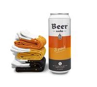 Calze da birra - Calze colorate da uomo - Calzini divertenti da uomo, 3 paia di calzini in lattina di birra, Orange Ale, Stout, e Langer