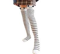 Calze da donna a forma di animale, lunghezza al ginocchio, in lana di corallo, ispessite, calde, per la casa, giarrettiera, H, Taglia unica