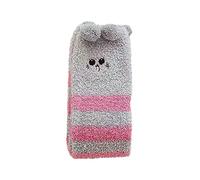 Calze da donna a forma di animale, lunghezza al ginocchio, in lana di corallo, ispessite, calde, per la casa, giarrettiera, L, Taglia unica