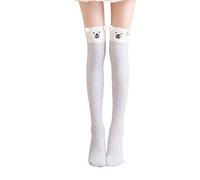 Calze da donna a forma di animale, lunghezza al ginocchio, in lana di corallo, ispessite, calde, per la casa, giarrettiera, C, Taglia unica