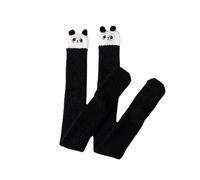 Calze da donna a forma di animale, lunghezza al ginocchio, in lana di corallo, ispessite, calde, per la casa, giarrettiera, A, Taglia unica