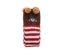 Calze da donna a forma di animale, lunghezza al ginocchio, in lana di corallo, ispessite, calde, per la casa, giarrettiera, N, Taglia unica