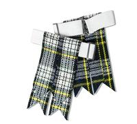 Calze da kilt da uomo, con fibbie regolabili, tinta unita e tartan, giarrettiera in lana acrilica a punta, Abito Gordon, Taglia unica