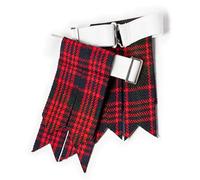Calze da kilt da uomo, con fibbie regolabili, tinta unita e tartan, giarrettiera in lana acrilica a punta, Macdonald, Taglia unica