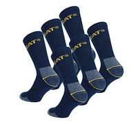Calze da Lavoro Uomo 6 PAIA Antinfortunistiche Rinforzate su Tallone e Punta con Trama Rinforzata CAT CATERPILLAR Filati di Ottima Qualità Spugna di Cotone disponibile in vari colori, Blu, 43-46