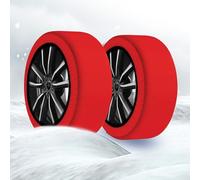 Calze da Neve Auto L Omologate - Coppia Antisdrucciolo per Pneumatici | Montaggio Rapido in 2 Minuti, Tessuto Tecnico Ultra-Resistente | Alternativa alle Catene da Neve Colore grigio e rosso