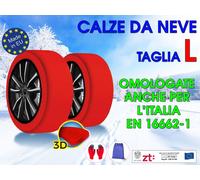 CALZE DA NEVE OMOLOGATE AUTO TAGLIA L PER PNEUMATICI 175/80R15 175/80/15
