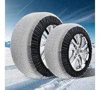 Calze da Neve Omologate Italia EN 16662-1,Catene da neve tessili omologate e ad alta sicurezza - Kit di 2 catene per auto + guanti (Grigio Scuro, XL)