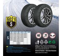 Calze Da Neve per Auto Omologate EN 16662-1-2020 Colore Nero Misura S Catena