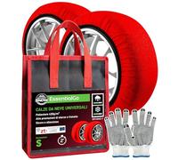 Calze da Neve per Auto Omologate Italia EN 16662-1 Taglia S - DriveonSnow EssentialGo Montaggio Rapido 2 Min - Rispetta Obbligo di Legge Adatte a Nevicate Occasionali anche Veicoli non Catenabili