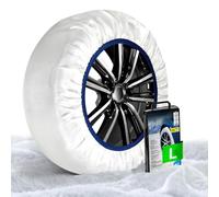 Calze da Neve per Auto Taglia L Autocentranti - Ideali per Viaggiare in Inverno su Strade con Neve e Ghiaccio in Modo Sicuro e Omologate in ITALIA - Facili da Lavare e Riutilizzabili