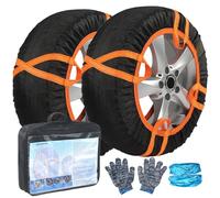Calze da Neve per Pneumatici- Omologate Italia EN 16662-1 2020 2 Catene da Neve in Tessuto per AutoCatene da Neve in Tessuto,Fits SUVs, Most Subaru Models, Minivans, Pickups & Sedans (Set of 2) -6004