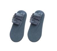 Calze Da Pantofole Scarpe invernali di lana spessa da donna addensare calde calze da camera da letto for la casa pantofole da uomo scaldapiedi antiscivolo calzini da neve regalo di Natale(Blue 2)
