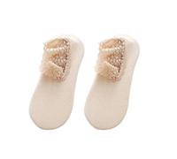 Calze Da Pantofole Scarpe invernali di lana spessa da donna addensare calde calze da camera da letto for la casa pantofole da uomo scaldapiedi antiscivolo calzini da neve regalo di Natale(Apricot 2)