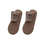 Calze Da Pantofole Scarpe invernali di lana spessa da donna addensare calde calze da camera da letto for la casa pantofole da uomo scaldapiedi antiscivolo calzini da neve regalo di Natale(Coffee 2)