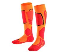 FALKE SK2 Intermediate K Kh lana filo funzionale caldi spessi 1 paio, Calzini da sci Unisex - Bambini, Arancione Flash Orange 8034, 27-30