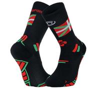 Calze da trail BV sport SOCQUETTE TRAIL ULTRA.2 ''HIGH'' ''PAYS BASQUE'' (nero) - Unisex 42-44