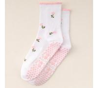 Calze da yoga per donna, calze antiscivolo per pilates, calze morbide e confortevoli, traspiranti e durevoli, con motivo floreale minimalista, adatte per tutte le stagioni Tagli UnicaPoliestere