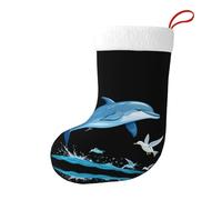 Calze decorative natalizie HJFCZH delfini che saltano tra gabbiani, stampe per feste di Natale