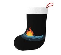 Calze decorative natalizie WHJSHOP Fire on the Moon Pattern per feste di Natale