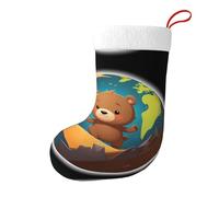 Calze decorative natalizie WHJSHOP il piccolo orso sul pianeta modello per feste di Natale