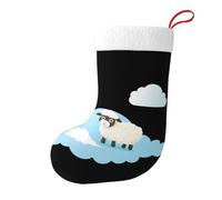 Calze decorative natalizie WHJSHOP Little Sheep on the White Cloud Pattern per festa di Natale