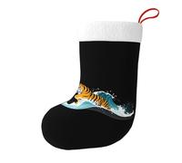 Calze decorative natalizie WHJSHOP Tiger Galloping tra le onde modello per feste di Natale