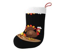 Calze decorative natalizie WHJSHOP Turkey Warming by The Campfire Pattern per feste di Natale