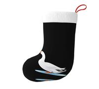 Calze decorative natalizie WHJSHOP White Goose Gliding on the ice Pattern for Christmas Holiday Party