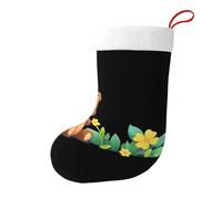 Calze decorative natalizie WHJSSF Baby Bear guardando un piccolo fiore stampato per feste di Natale