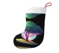 Calze decorative natalizie WHJSSF Ice Crystal Tree al chiaro di luna stampato per feste di Natale