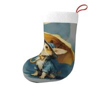 Calze decorative natalizie WHJSSF il cagnolino con ombrello stampato per feste di Natale