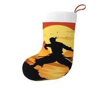 Calze decorative natalizie WHJSSF Silhouettes of Martial Arts stampate morbide e soffici per donne e uomini