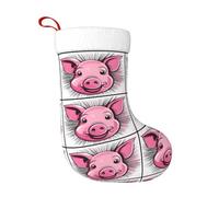 Calze decorative natalizie YYHWHJDE Funny Pink Pig Face Pattern leggero per Halloween, cerimonie annuali, riunioni di vacanza