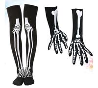 Calze di Halloween di moda Costume da festa Guanti da scheletro Calze da