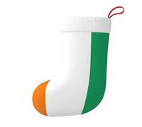 Calze di Natale con bandiera della Costa d'Avorio con bordo in flanella, polsino in peluche per albero di Natale Natale vacanza camino