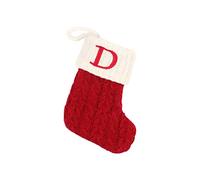 Calze DI Natale con Lettera, Calza Befana Personalizzata Calze Natalizie da Appendere con Nome Calza Regalo per Epifania Natale Decoraizione Natalizia per Camino Sacchetto di Caramelle Calze Rosse