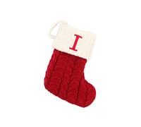 Calze DI Natale con Lettera, Calza Befana Personalizzata Calze Natalizie da Appendere con Nome Calza Regalo per Epifania Natale Decoraizione Natalizia per Camino Sacchetto di Caramelle Calze Rosse