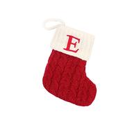 Calze DI Natale con Lettera, Calza Befana Personalizzata Calze Natalizie da Appendere con Nome Calza Regalo per Epifania Natale Decoraizione Natalizia per Camino Sacchetto di Caramelle Calze Rosse