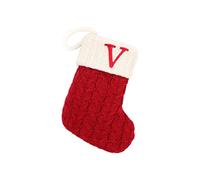 Calze DI Natale con Lettera, Calza Befana Personalizzata Calze Natalizie da Appendere con Nome Calza Regalo per Epifania Natale Decoraizione Natalizia per Camino Sacchetto di Caramelle Calze Rosse