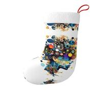 Calze di Natale con stampa di intelligenza artificiale per albero di Natale, camino, feste, calze da appendere per le festività