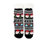 Calze di Natale Pilou Pilou Calde Inverno per Donna e Uomo Calzino di Natale Metà Alta Antiscivolo Calze Calde Pile Fantasia Unisex Calzette Drole Rigolote Con Motivo Brutto, #01-azzurro cielo, Taglia