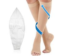 Calze Elastiche Mediche 20-30 mmHg, Punta aperta Compressione Graduata Per Vene Varicose, Edema Del Polpaccio, Sollievo Dal Dolore-M
